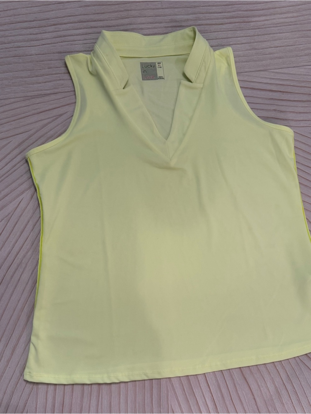 Lucky in Love Sleeveless V-Neck Tank in Yellow